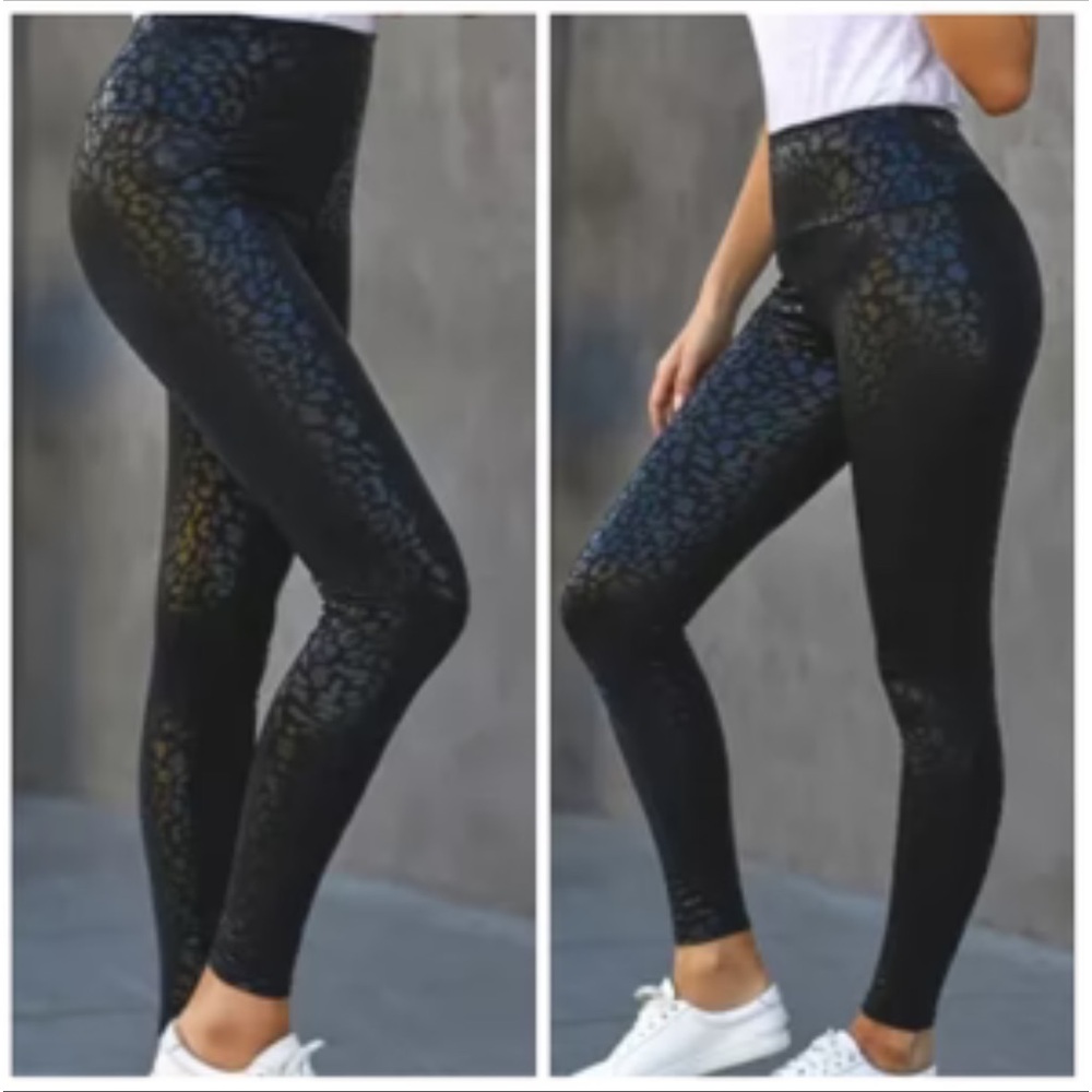 Gottex Black Leopard Print Leggings